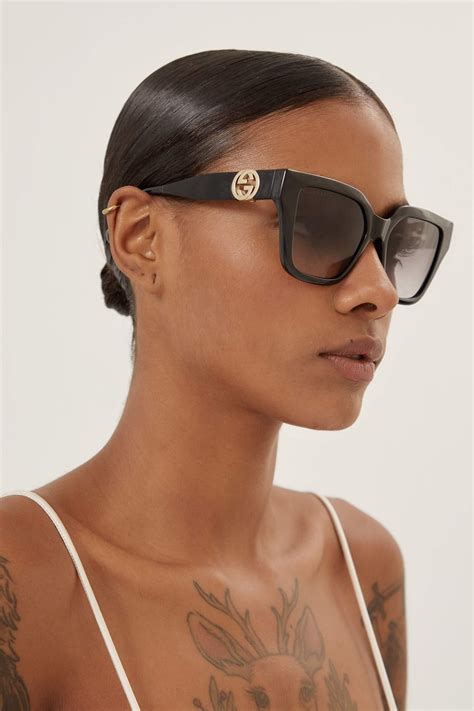 generation cat eye sunglasses in shiny black gucci|Cat.